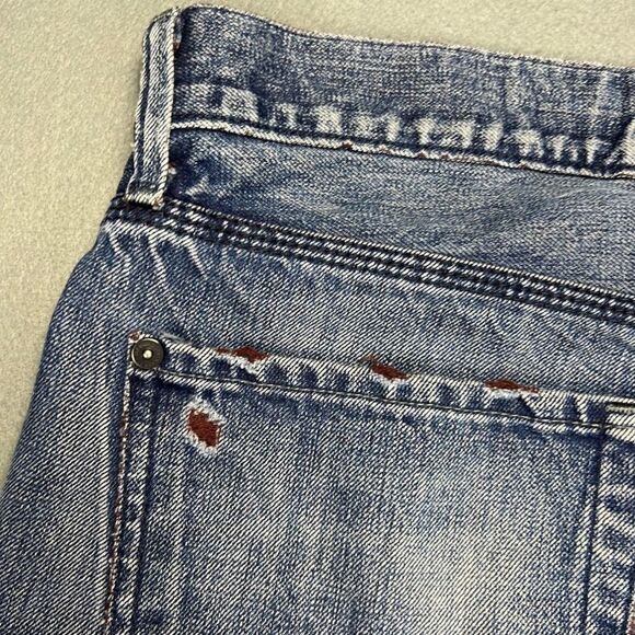 7 Seven For All Mankind Jeans Mens 34x34 Slimmy Medium Wash Stretch Distressed - Picture 11 of 15